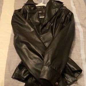 Never Worn Wrap Faux Leather Jacket